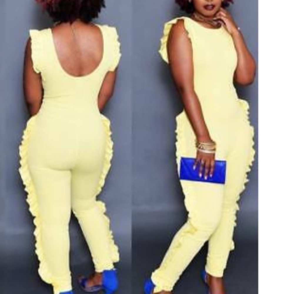 Yellow Ruffle Jumpsuit
